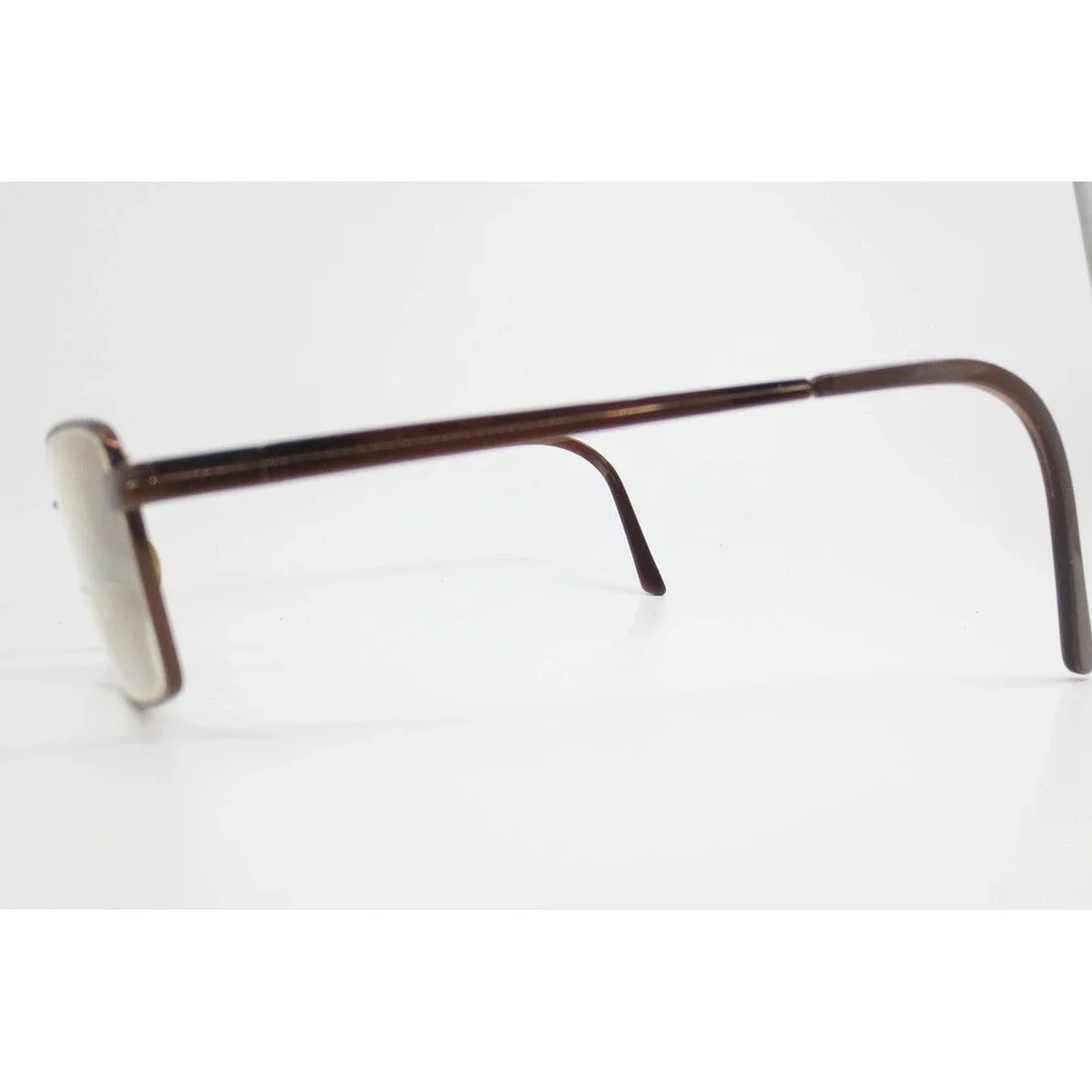 Genesis G4006 Brown Rectangular Metal Eyeglass Frames 54-18-145 Full Rim Eyewear